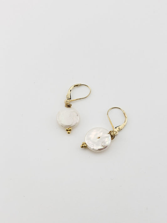Button Pearl Earrings