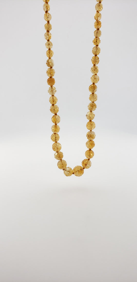 Carved Citrine Strand