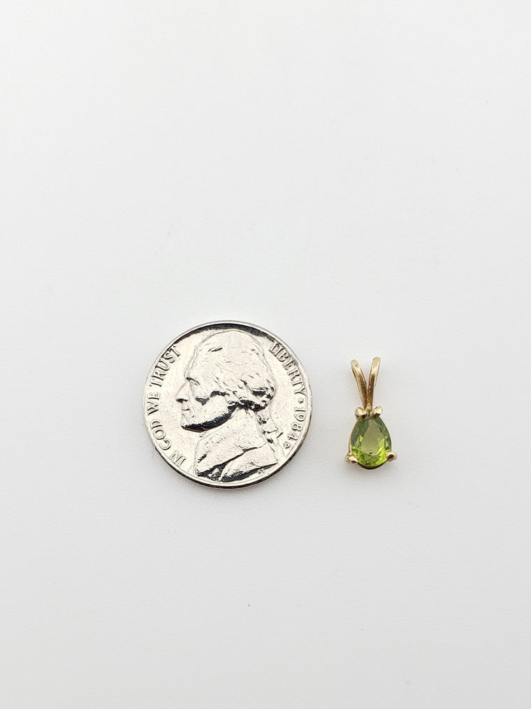 Teardrop Peridot Charm