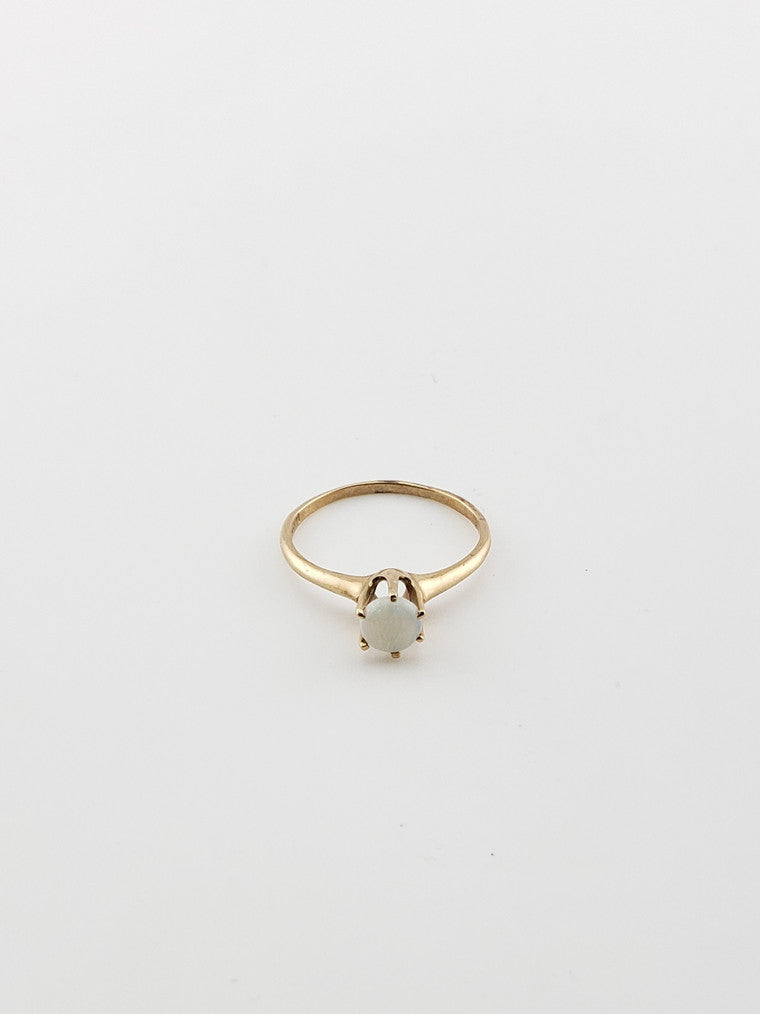 Opal Cabochon Solitaire Ring
