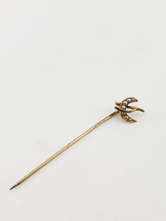 Moon+Wishbone Stickpin
