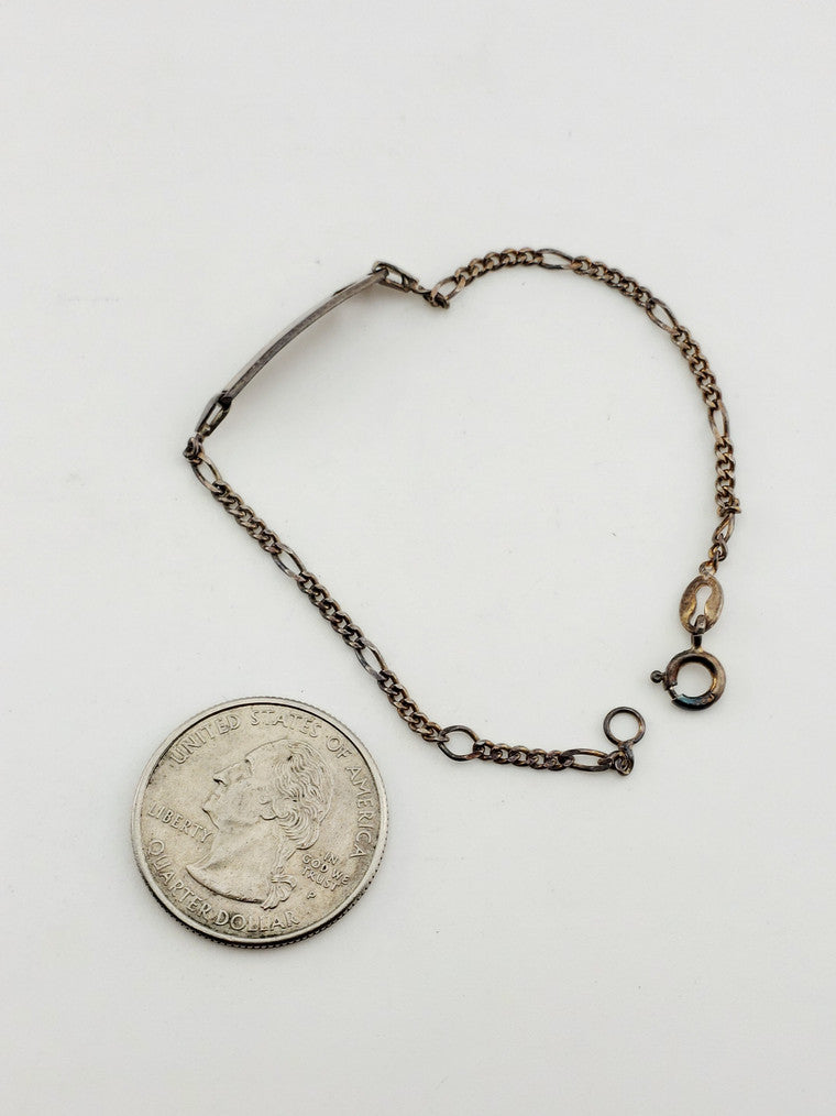 SS ID w/ Heart Figaro Bracelet