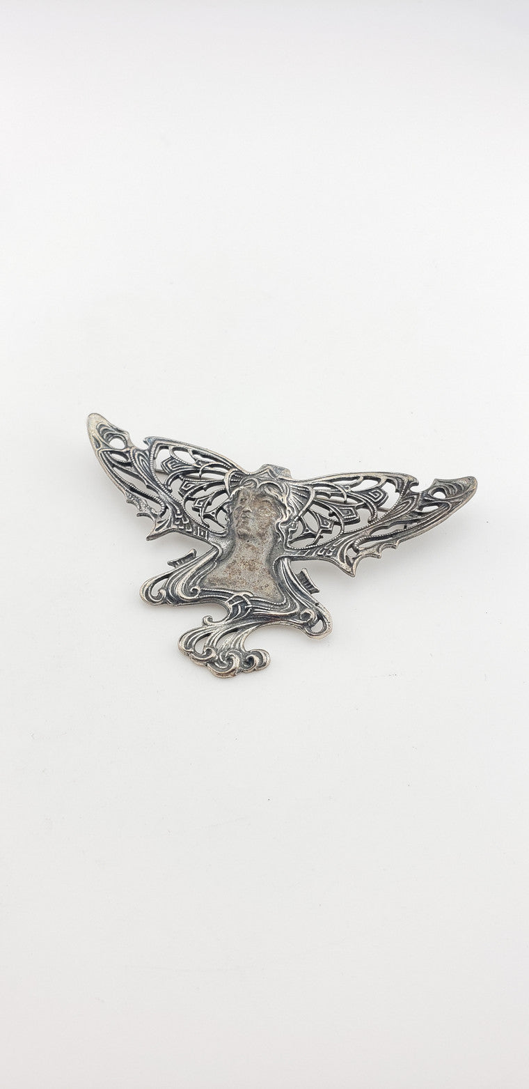 Lady w/ Art Nouveau Wings Pin