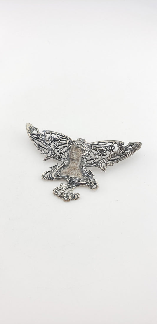 Lady w/ Art Nouveau Wings Pin