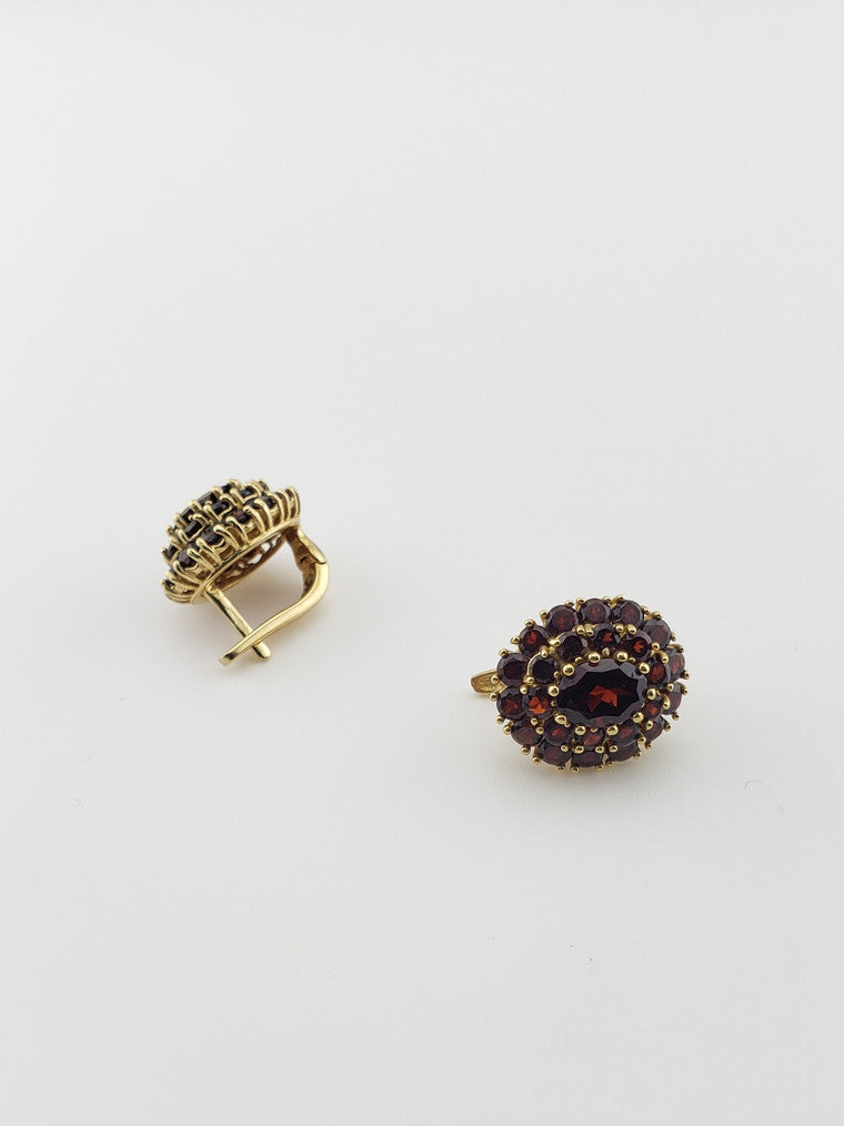Garnet Cluster Earrings