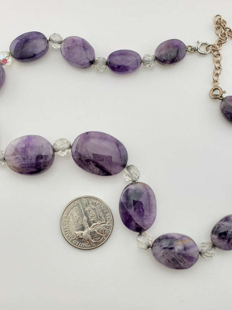 SS Art Deco Amethyst & Crystal Strand