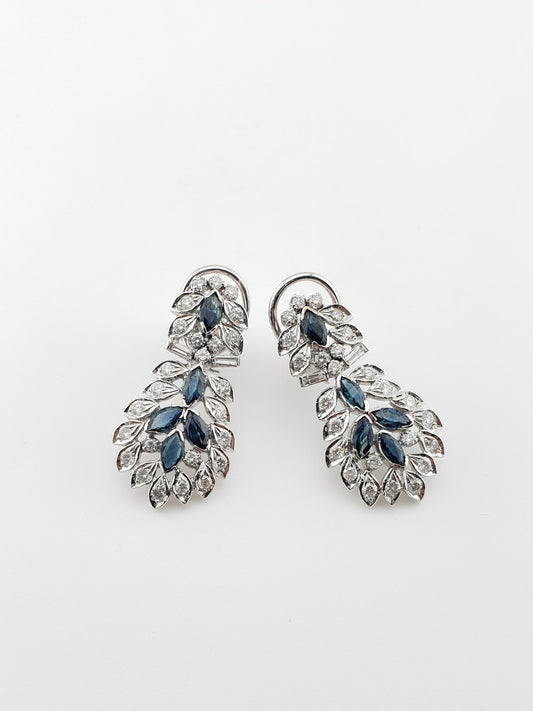 18k Sapphire and Diamond Earrings