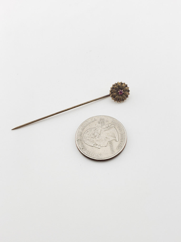 Ruby Sunflower Stickpin