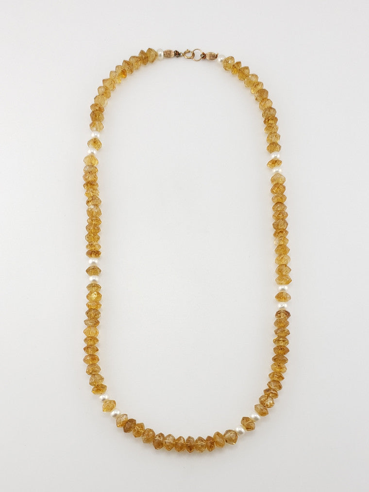 Faceted Citrine Strand 17"