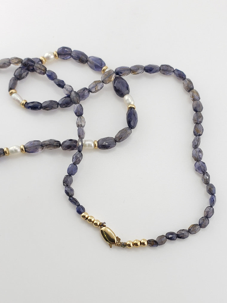 Iolite & Pearl Strand 24"