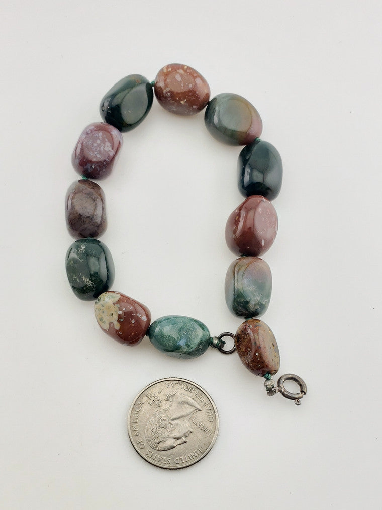 SS Jasper Bracelet w/ SS Clasp