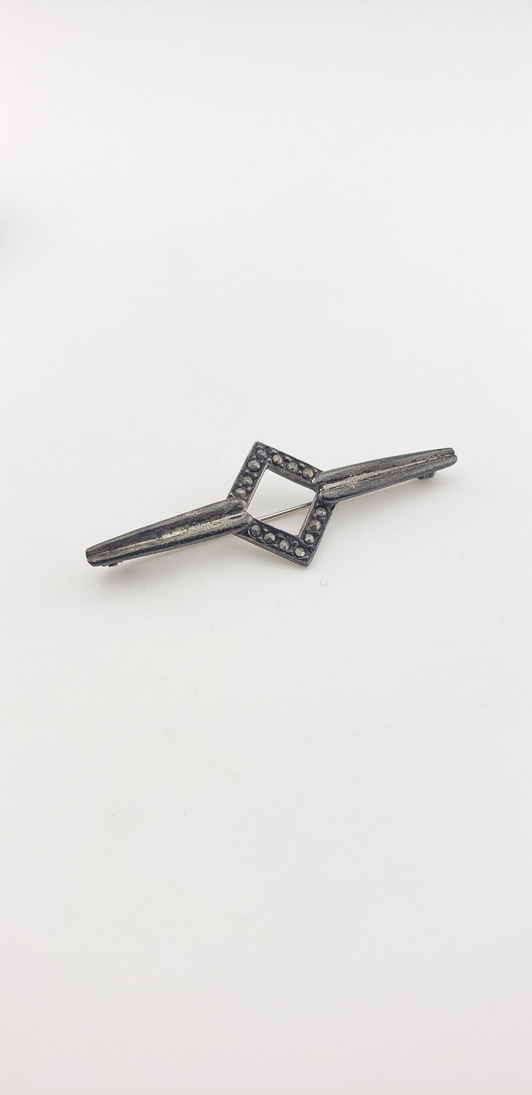 Marcasite Open Cube Pin