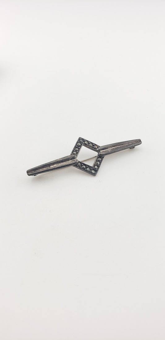 Marcasite Open Cube Pin