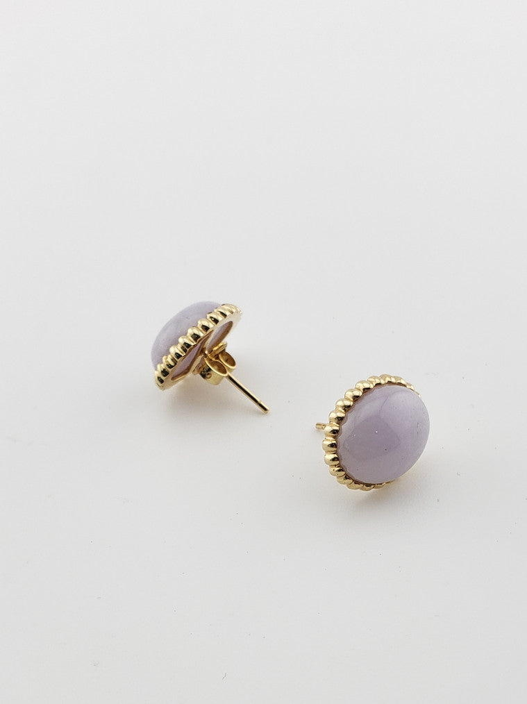 Lavendar Jade Oval Studs
