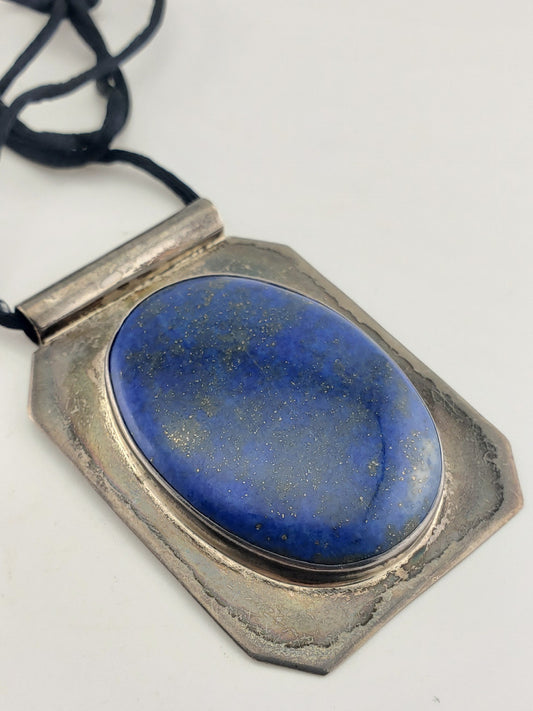 Lapis in SS Frame Pendant