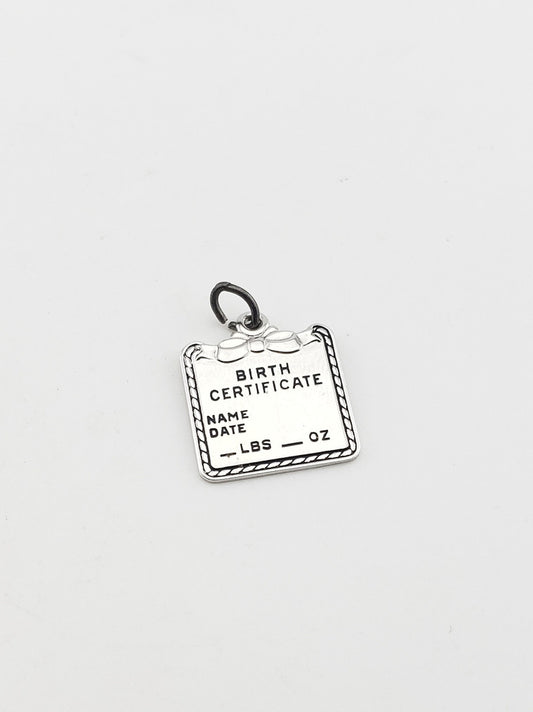 SS "Birth Certificate" Charm