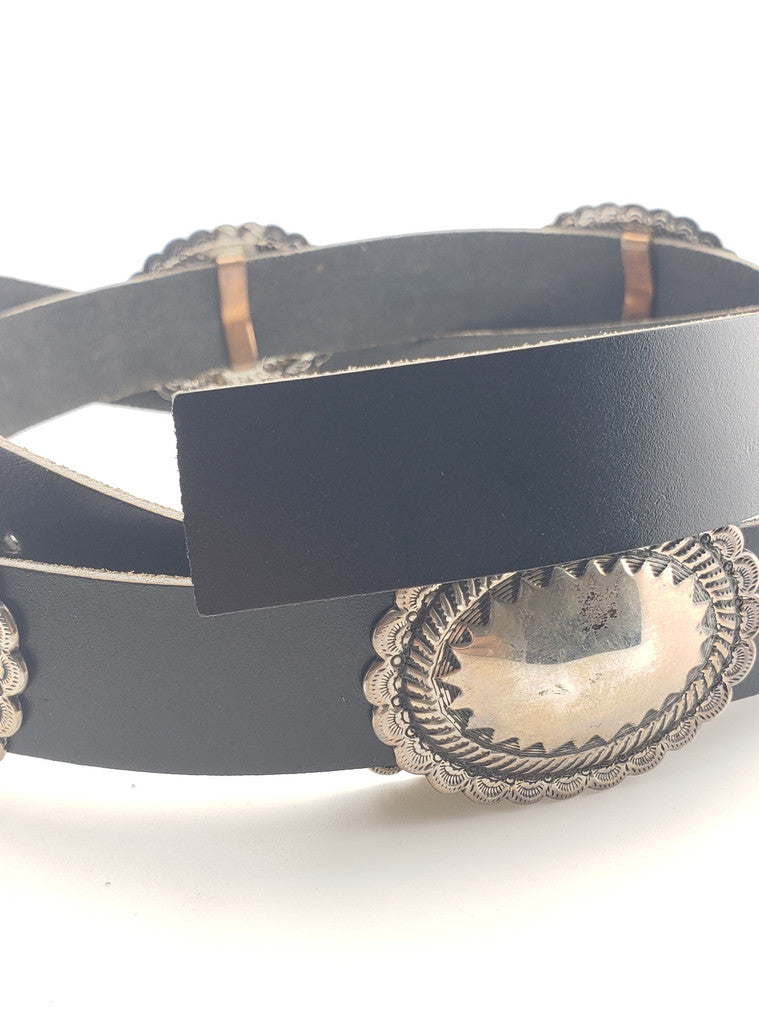 Sterling Black Leather Belt