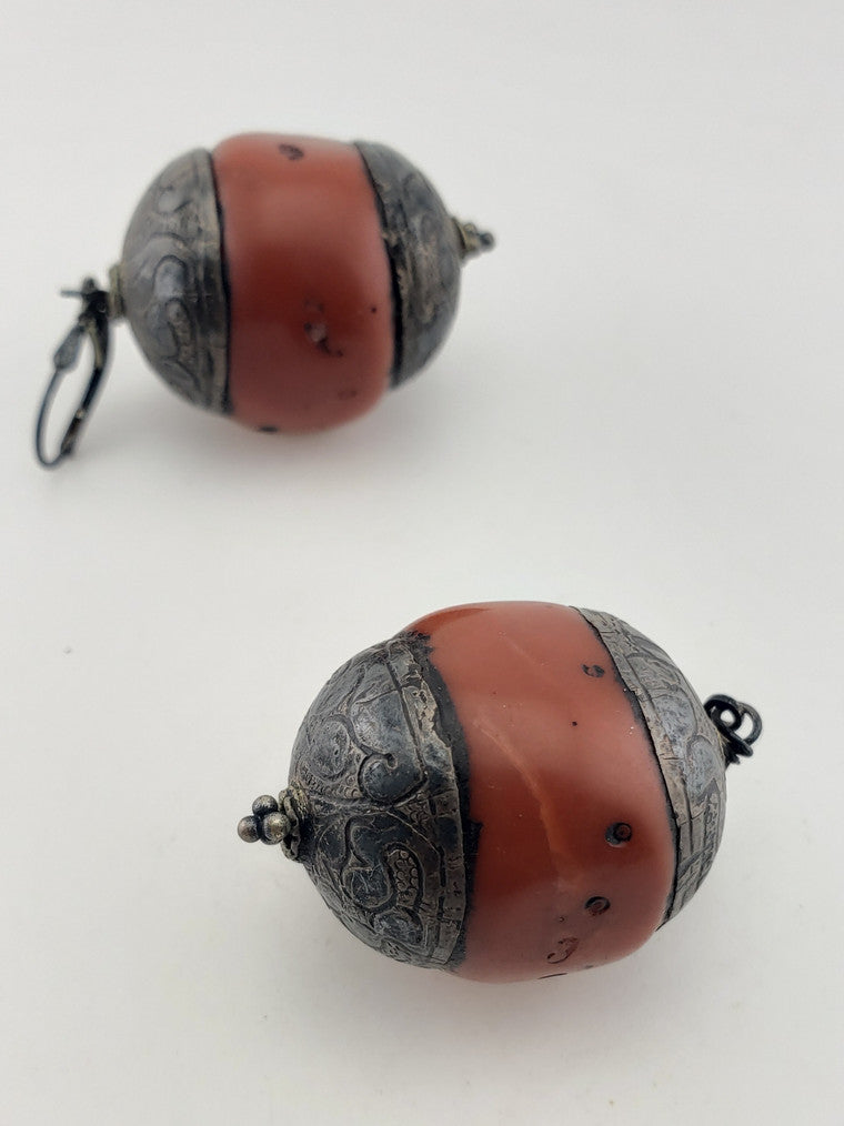 SS Tibet Coral Earrings