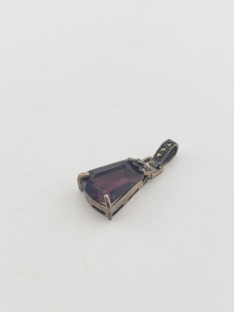 SS Pendant w/ Purple Stone