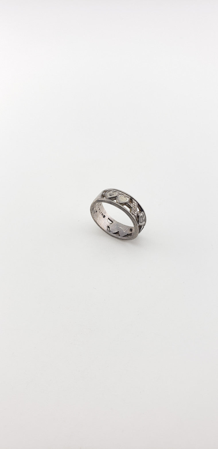 Silver Scrolling Heart Band