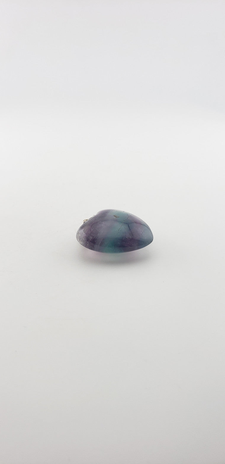 Fluorite Heart Pendant w/ ss Bail