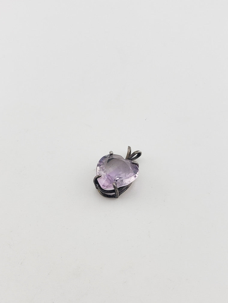 SS Lavender Quartz Heart Pendant