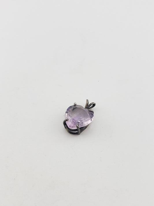 SS Lavender Quartz Heart Pendant