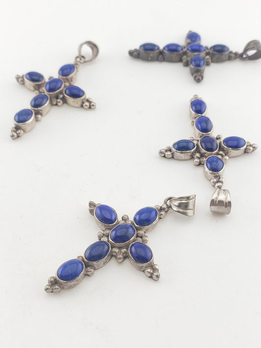 SS Lapis Cross Pendant