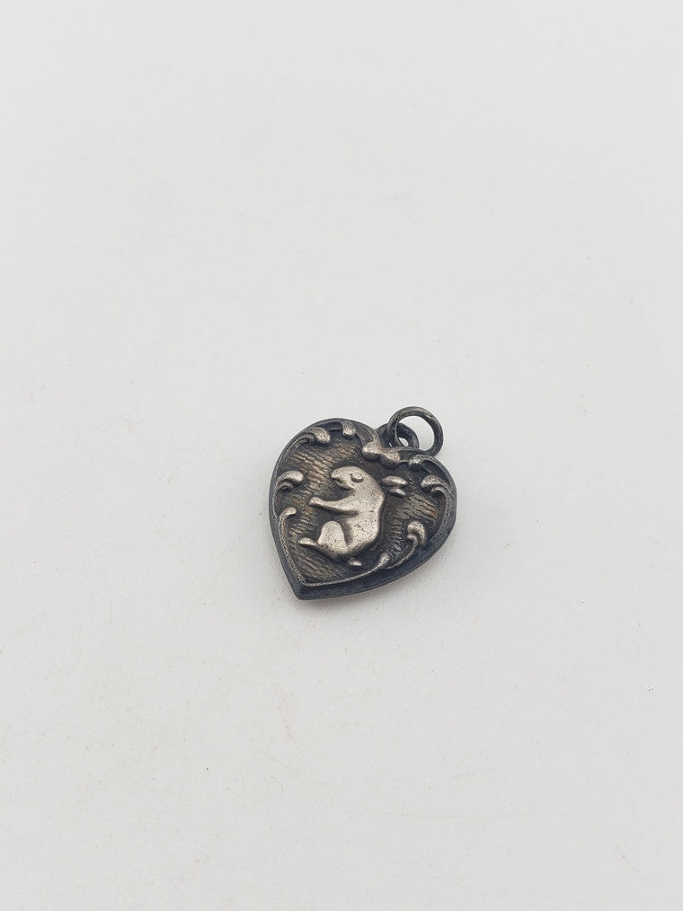 SS Rabbit Puffy Heart Pendant