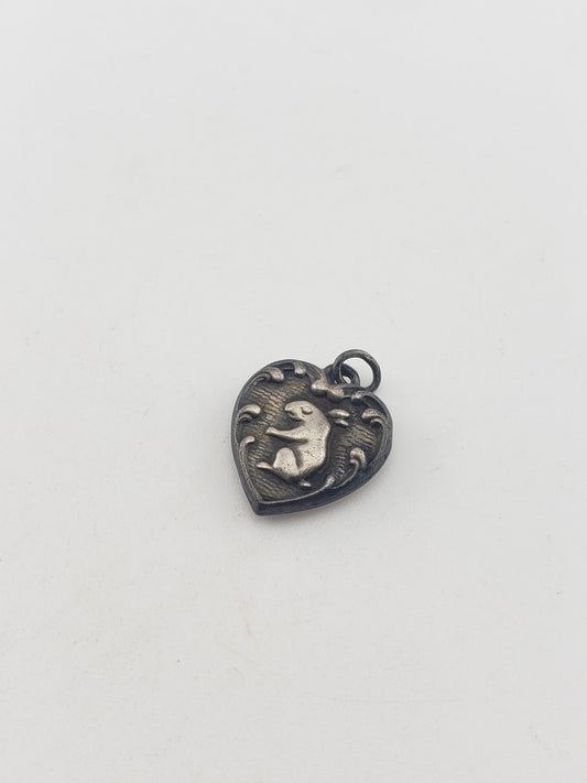 SS Rabbit Puffy Heart Pendant