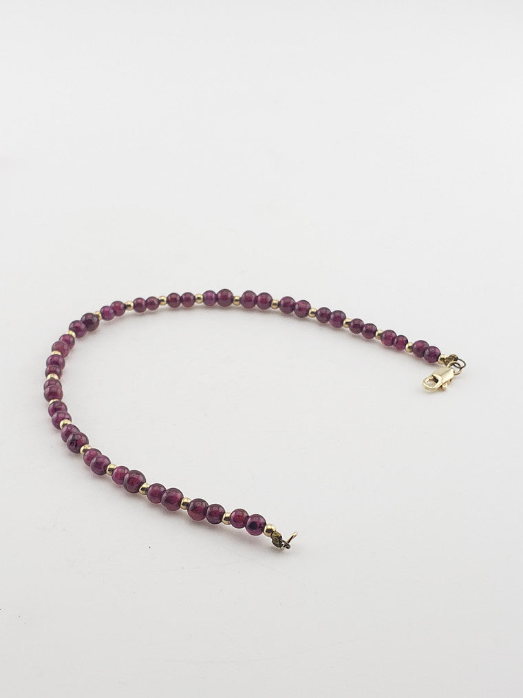 Synthetic Ruby Beaded Bracelet