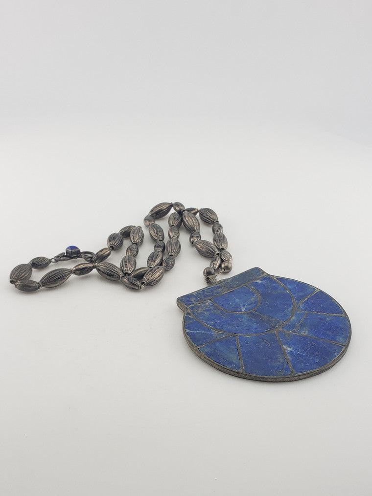 SS Bead w/ Lapis Pendant