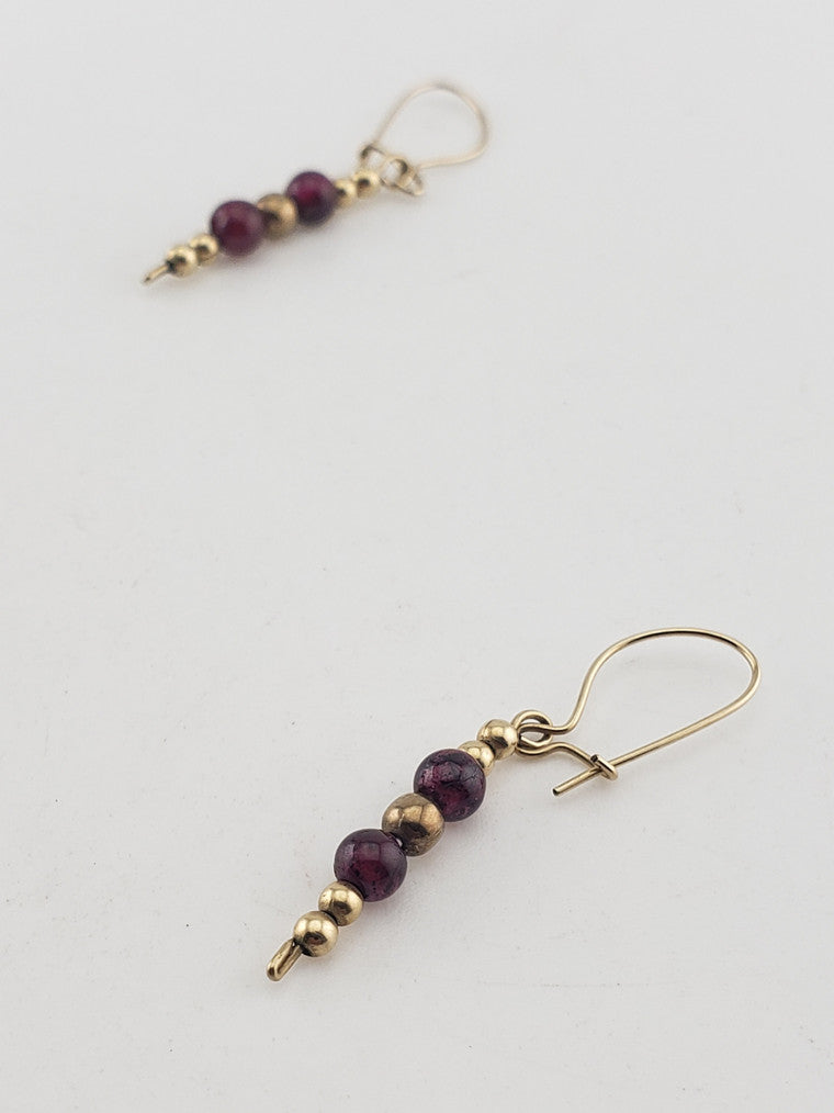 Synthetic Ruby Drop Dangle Earrings
