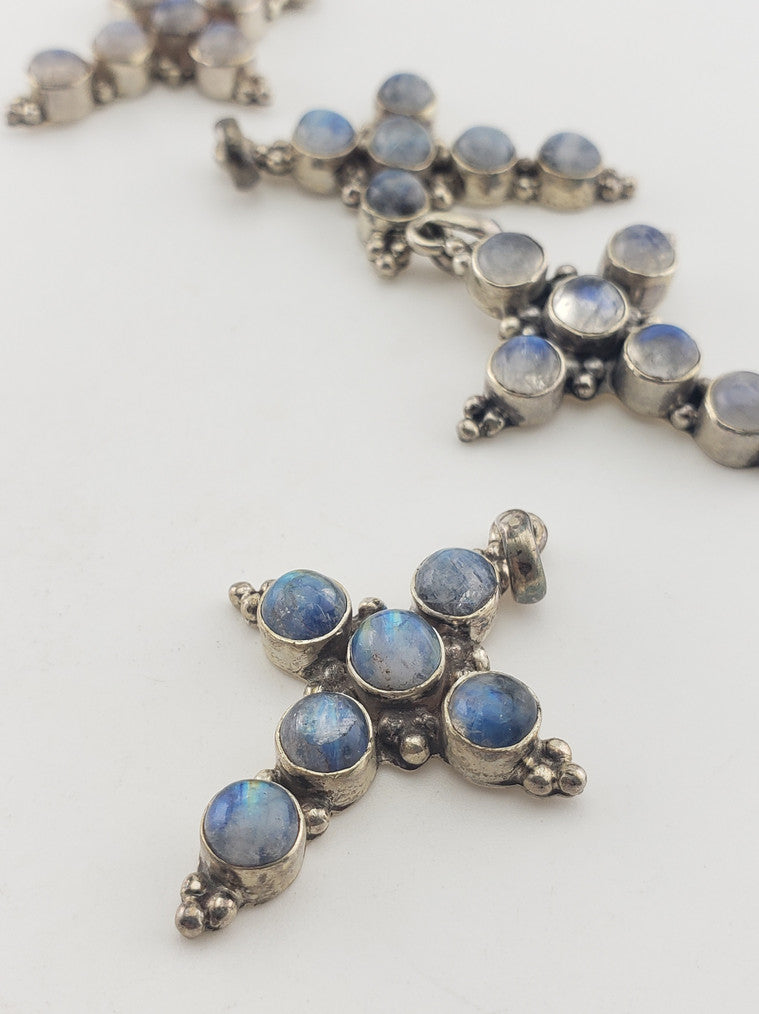 SS Moonstone Cross Pendant #1