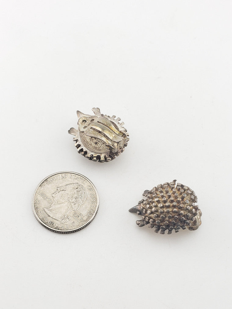 SS Porcupine Clip Earrings