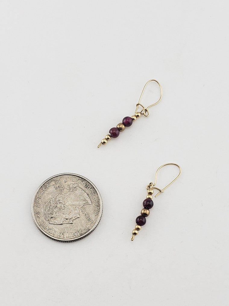Synthetic Ruby Drop Dangle Earrings