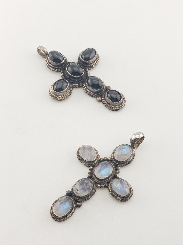 SS Moonstone Cross Pendant #3