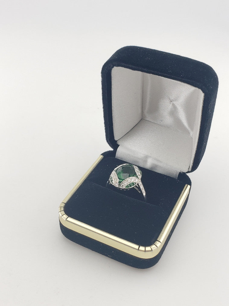 Tsavorite Garnet & Diamond Ring