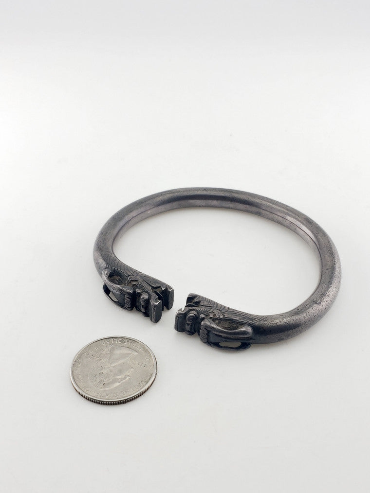 SS Antique Double Dragon Bracelet