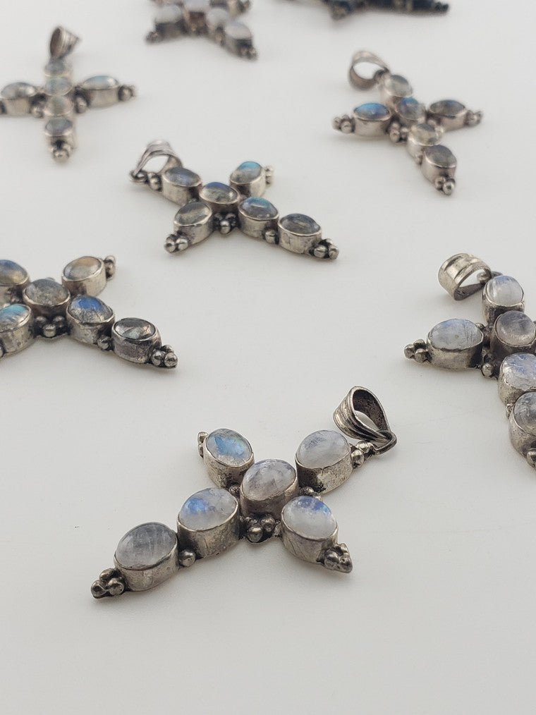 SS Moonstone Cross Pendant #2