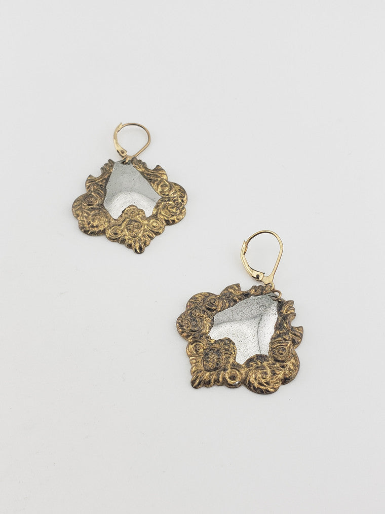 SS & Vermeil Frame Leverback Earrings