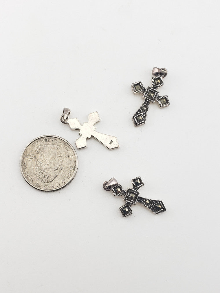 SS Marcasite Cross Pendant