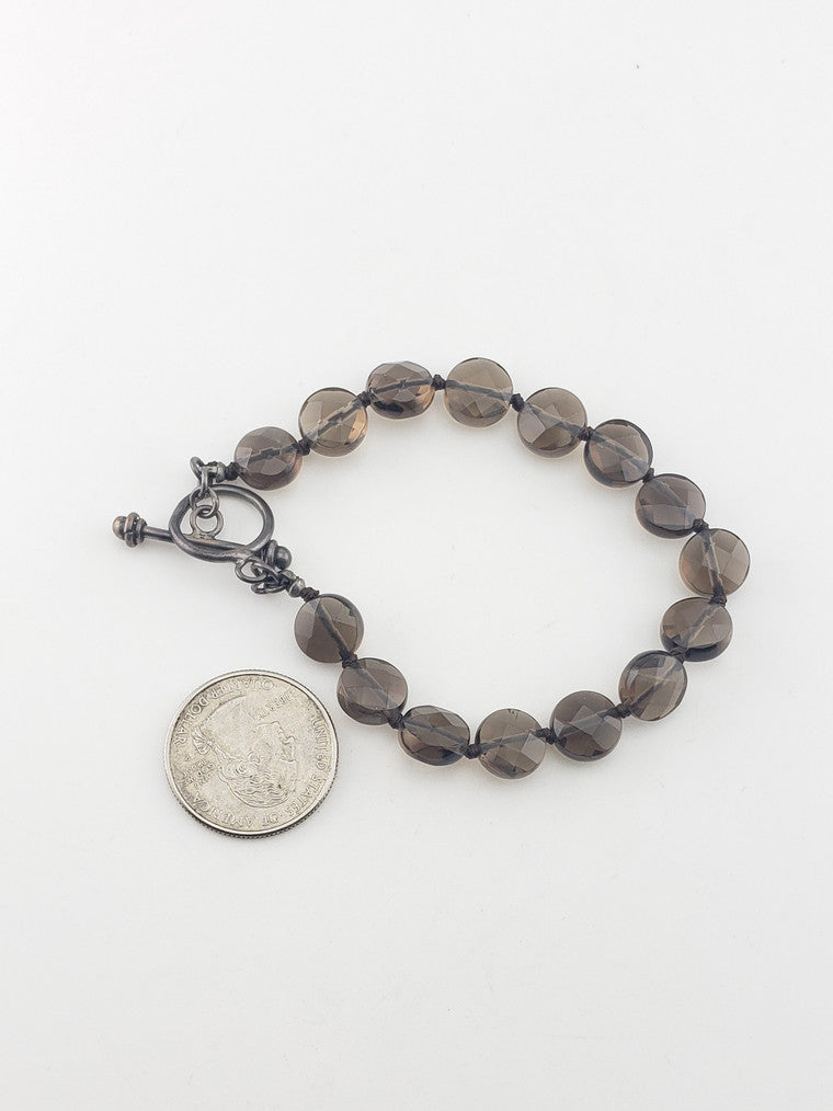 Smokey Quartz Bracelet w/ SS Toggle