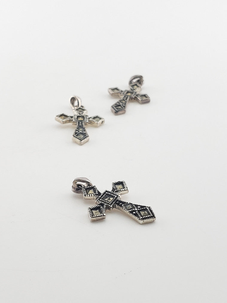SS Marcasite Cross Pendant