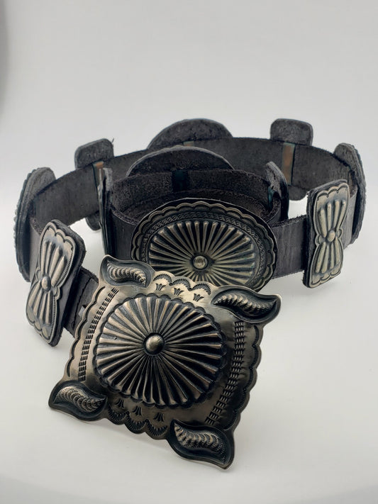 Vintage Navajo SS Concho Belt