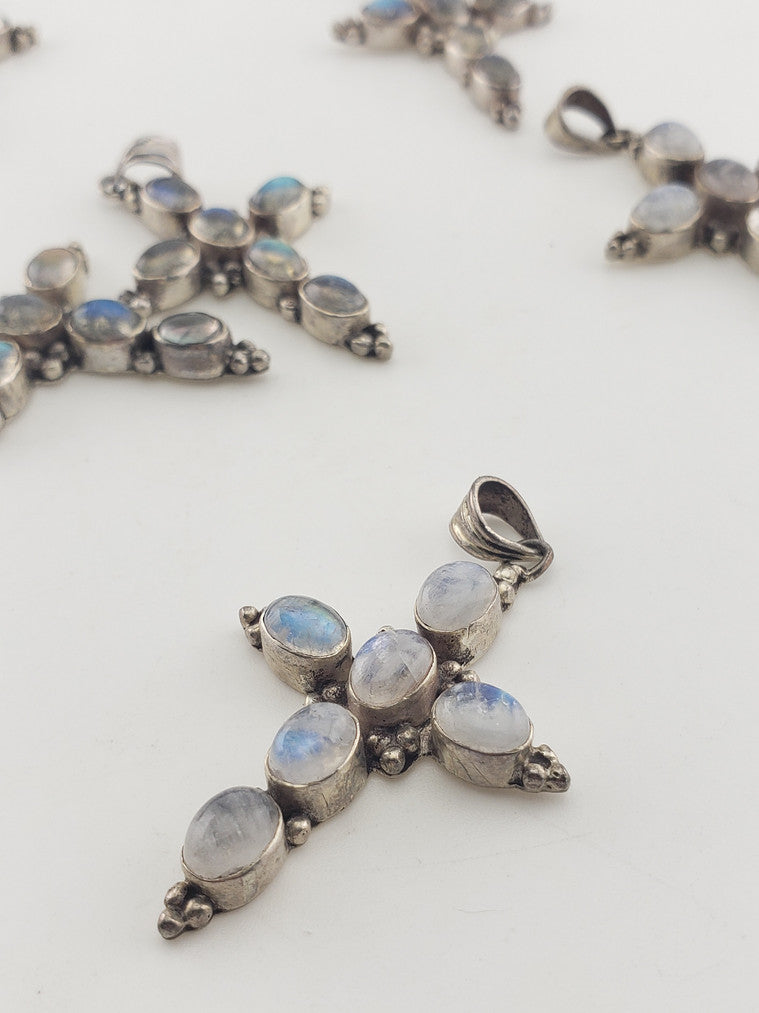 SS Moonstone Cross Pendant #2