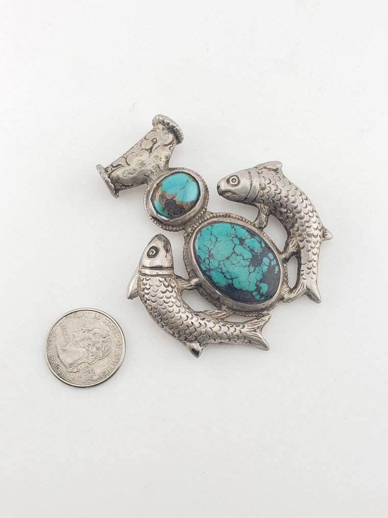 SS Tibet Double Fish w/ Turquoise