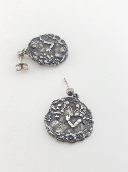 Art Nouveau SS “Kissing”Earrings