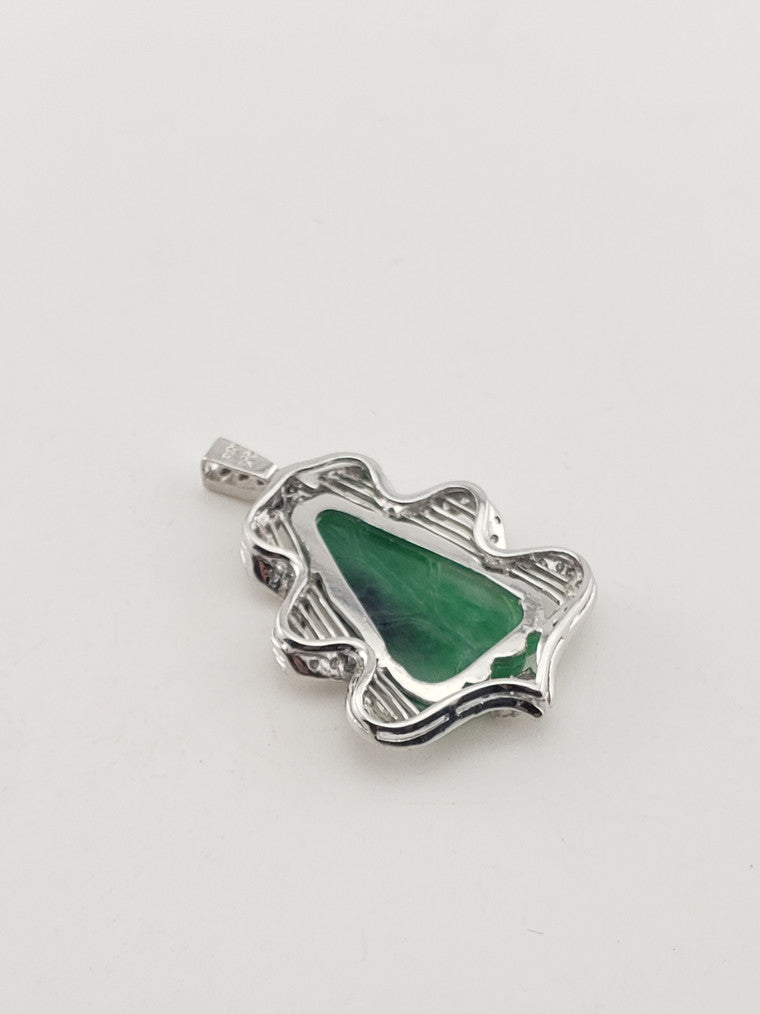 Jade Buddha w/ Diamond Pendant