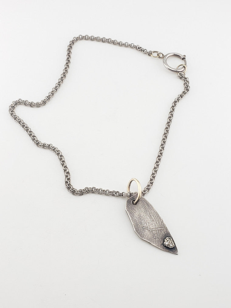 SS w/ 14KW Gold Diamond Necklace & Pendant